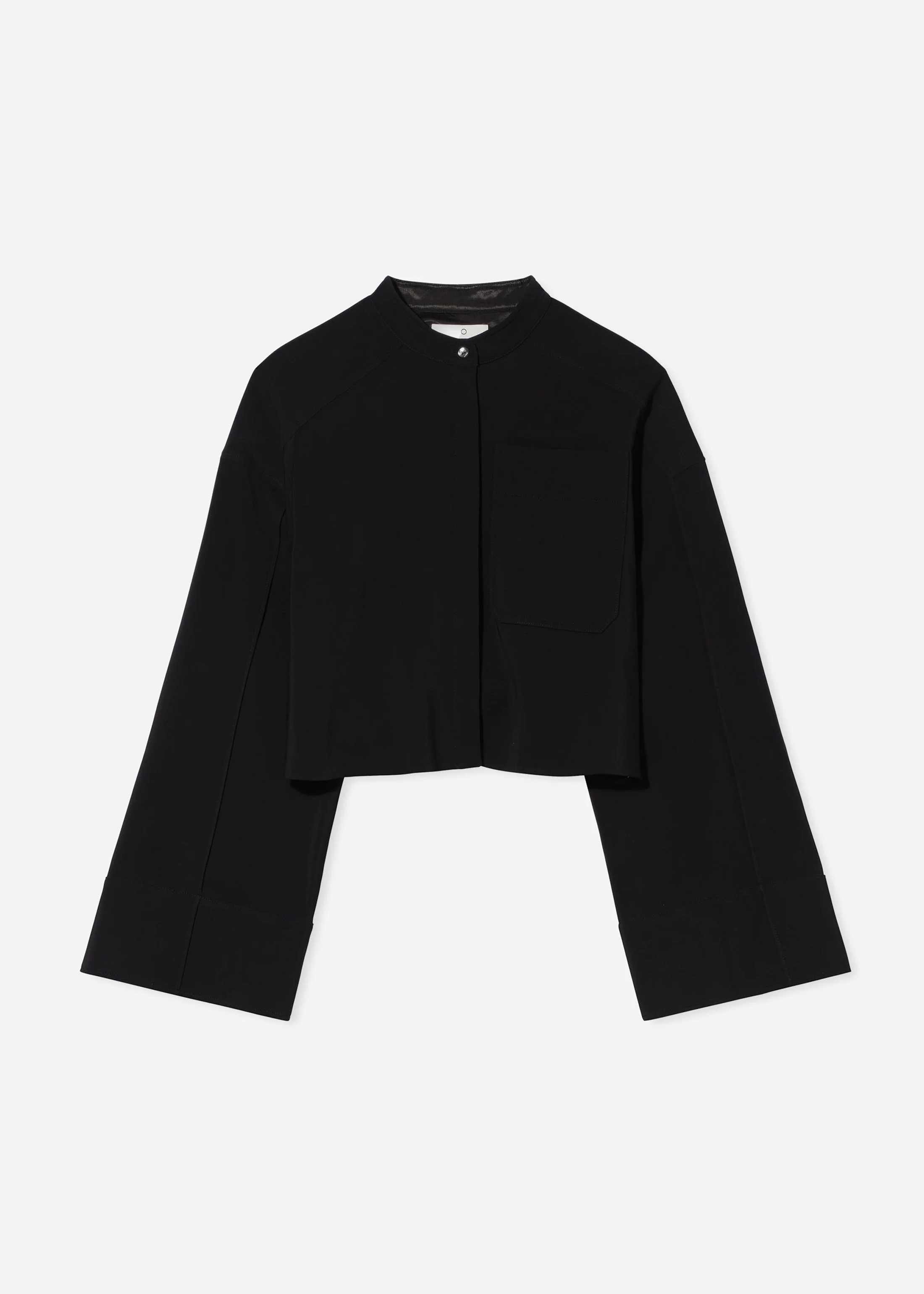 Bell Sleeve Blouse in Crepe - Black - Image 4