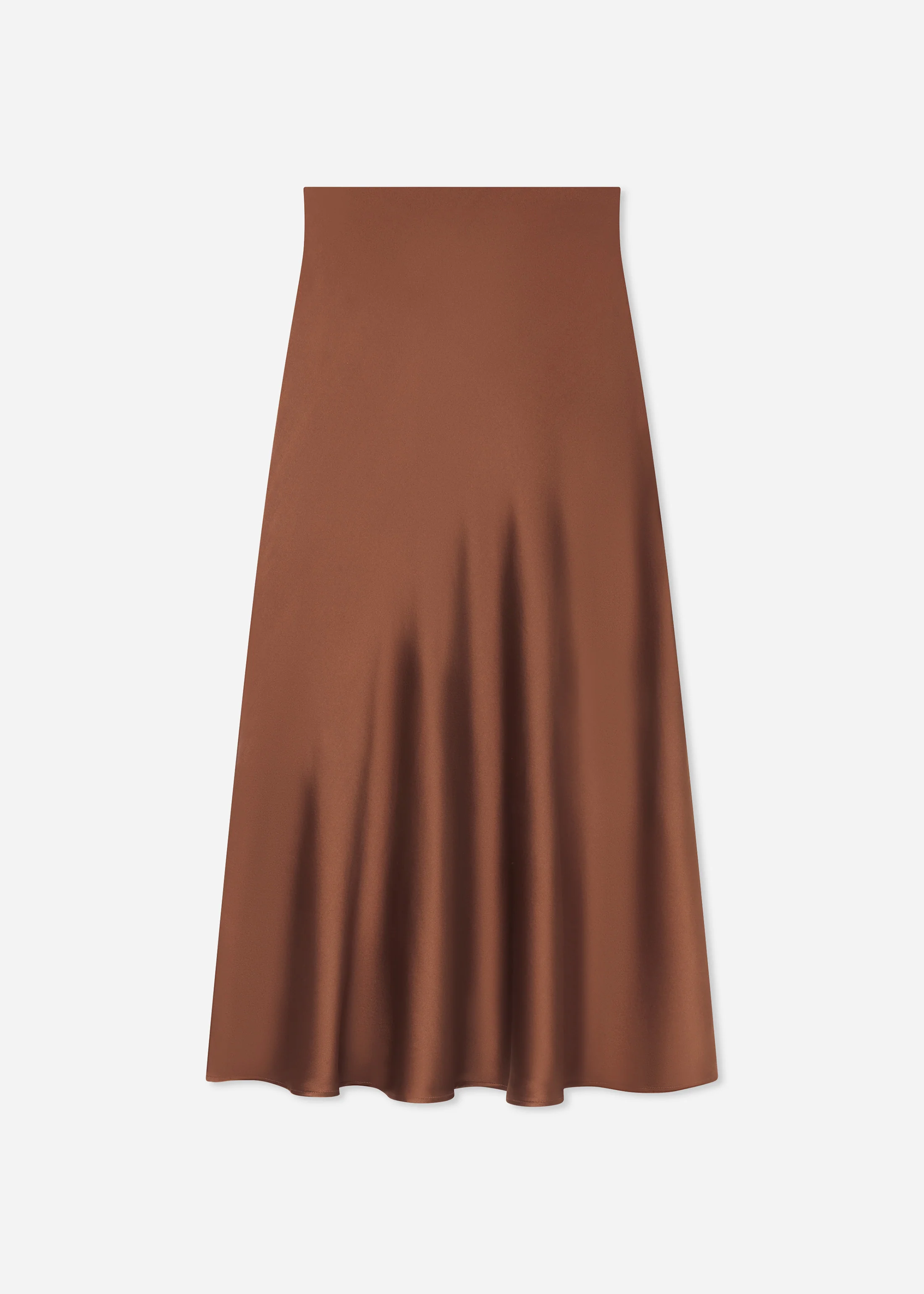 Bias Cut Slip Skirt in Silk - Chocolate - Image 4