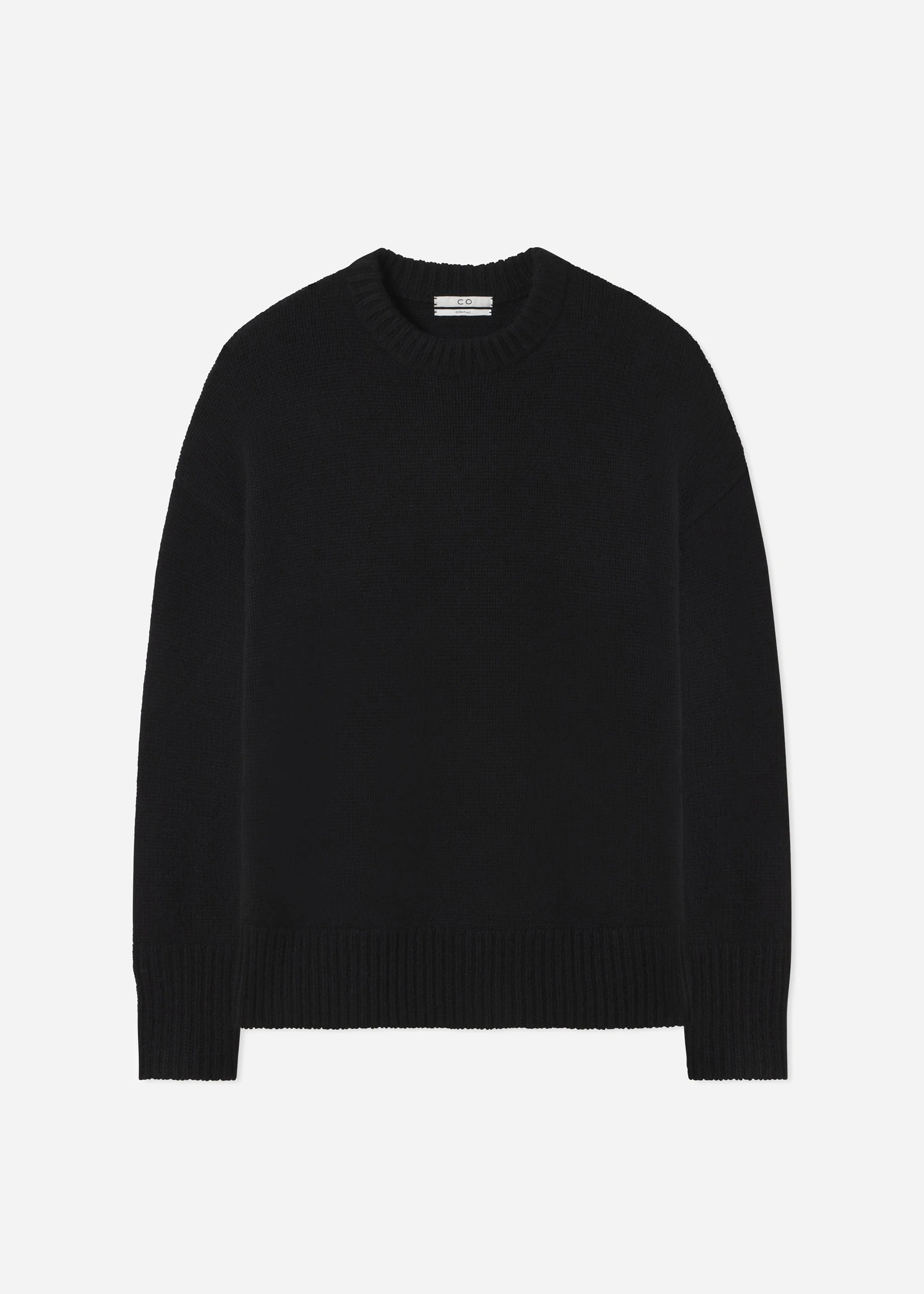 Boyfriend Crew Neck in Wool Cashmere - Black - Image 5