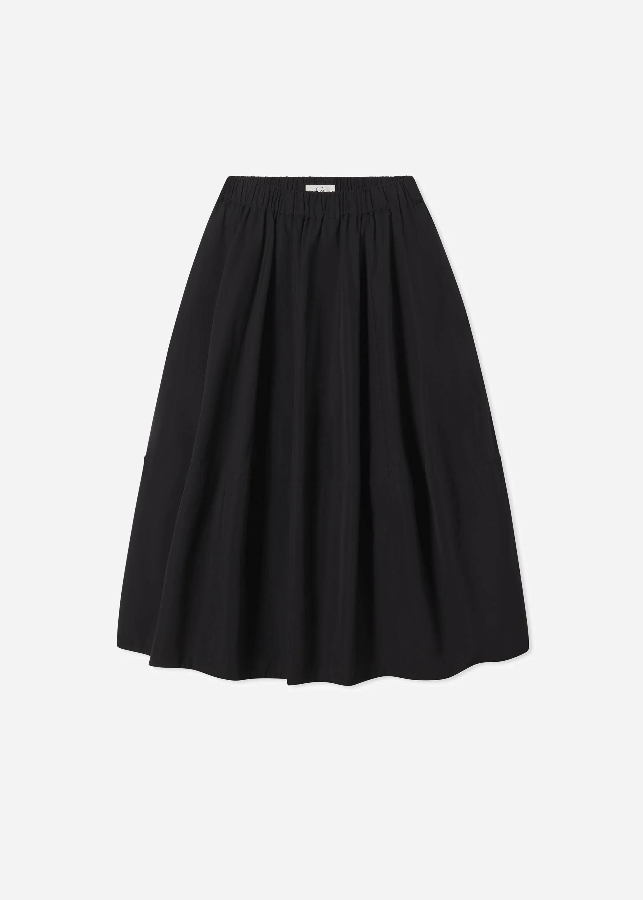 Full Skirt in Cotton Poplin - Black - Image 4