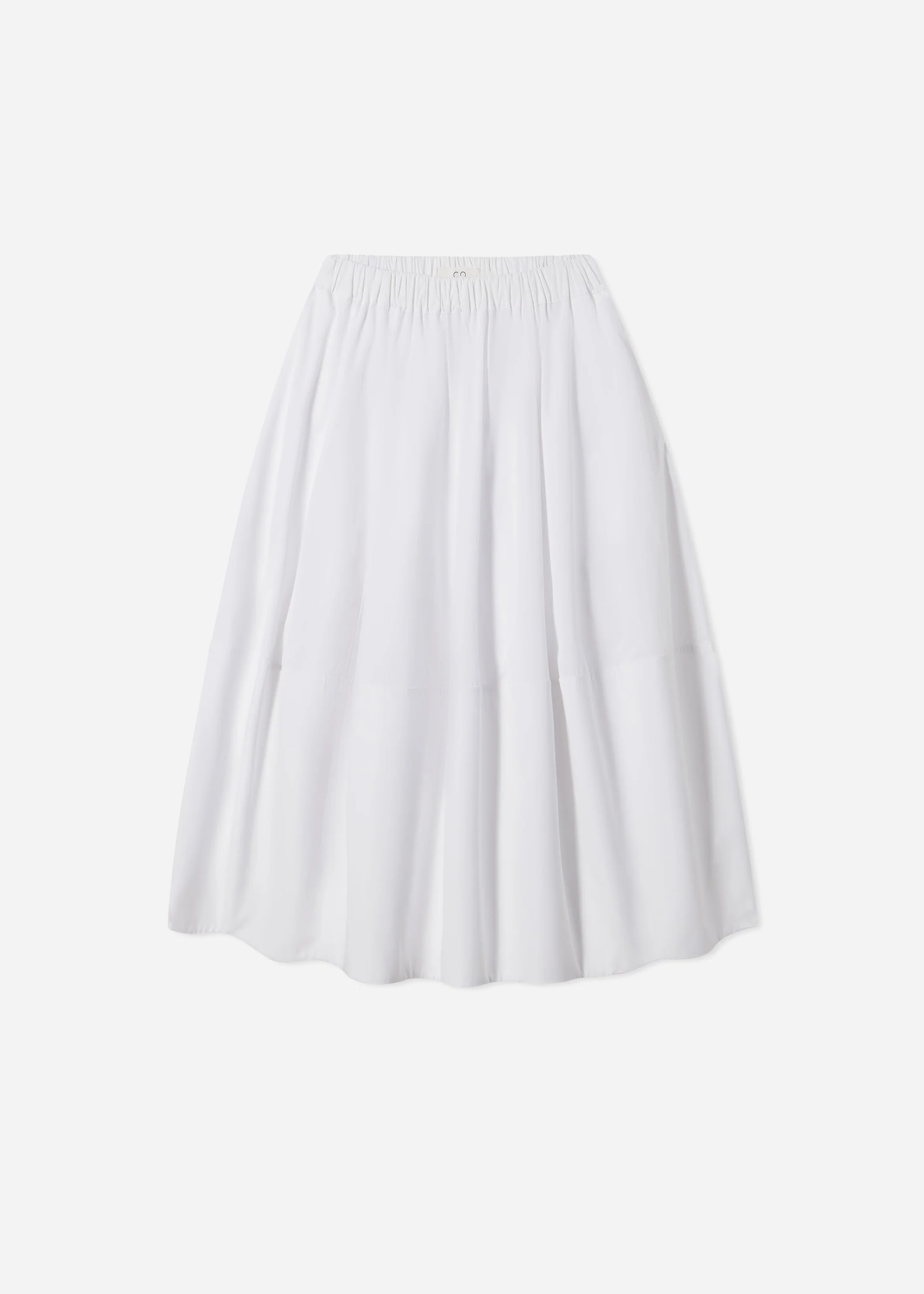 Full Skirt in Cotton Poplin - White - Image 3