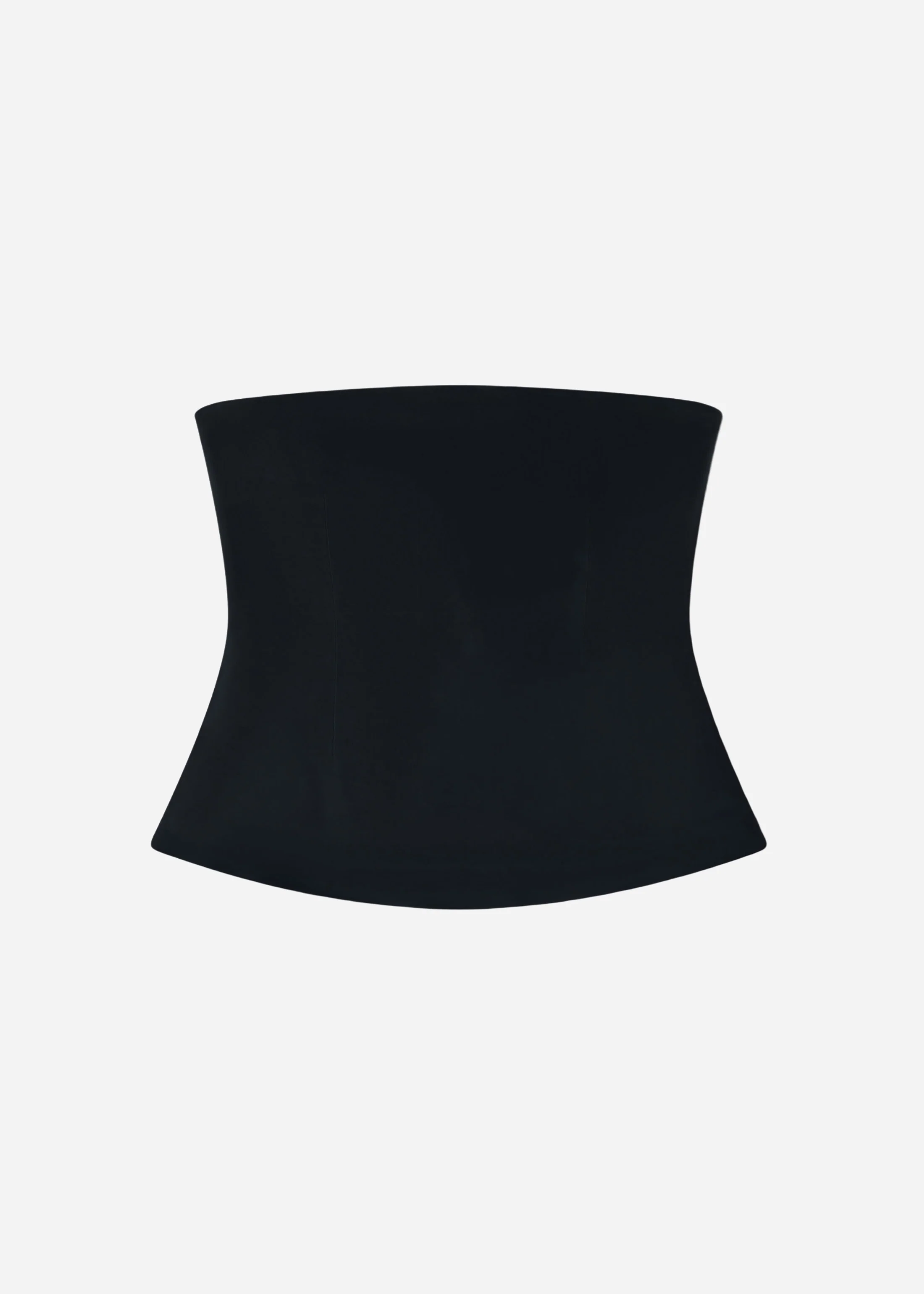 Strapless Bustier Top in Crepe - Black - Image 4