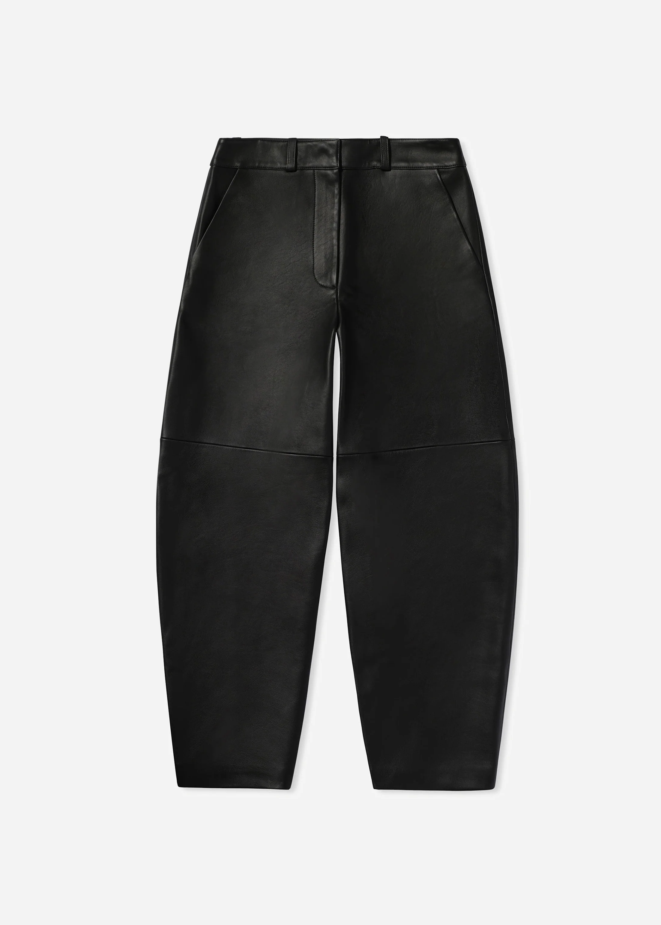 Cropped Leather Trouser - Black - Image 6