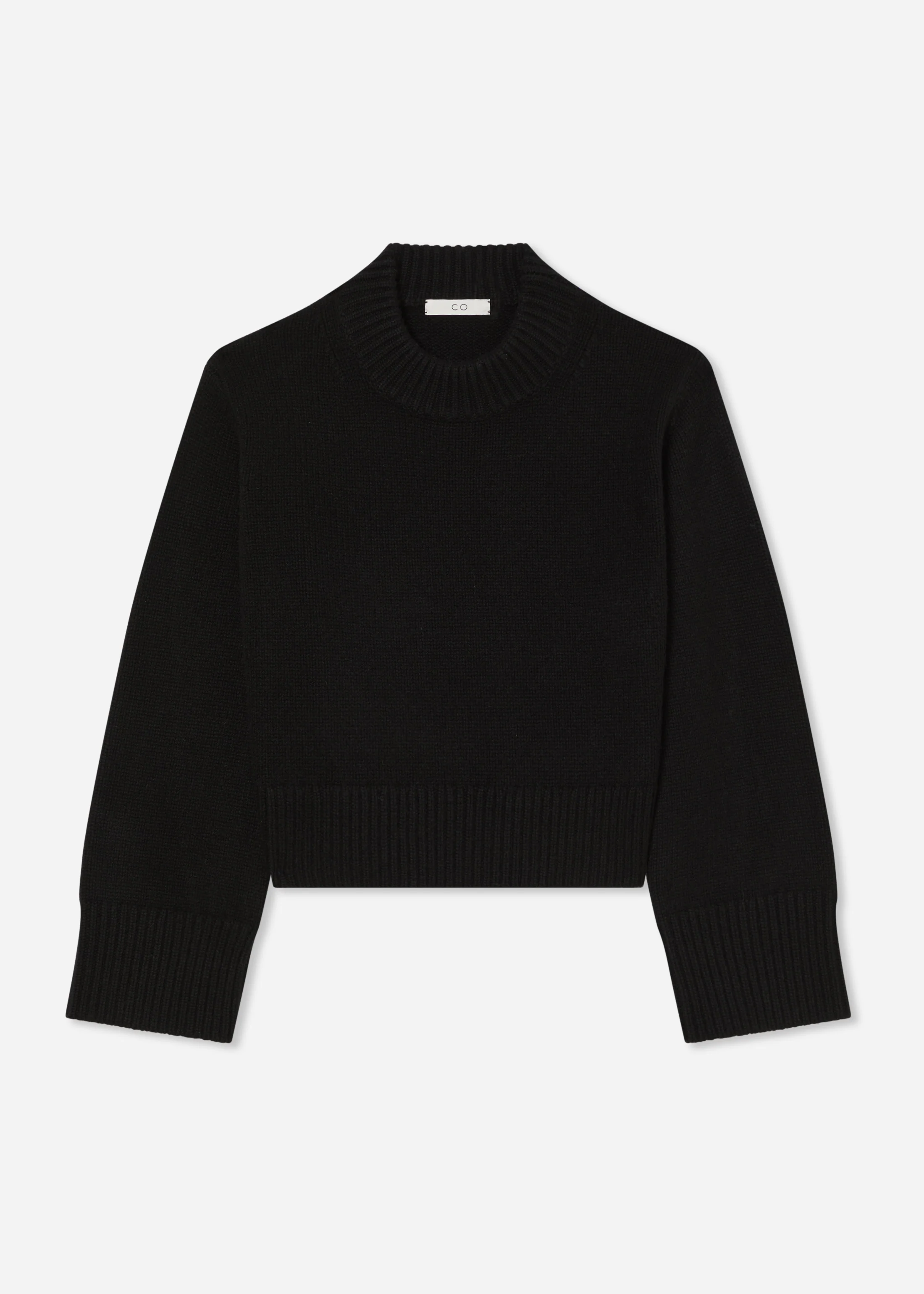 Cropped Oversized Sweater in Cashmere - Black - Image 4