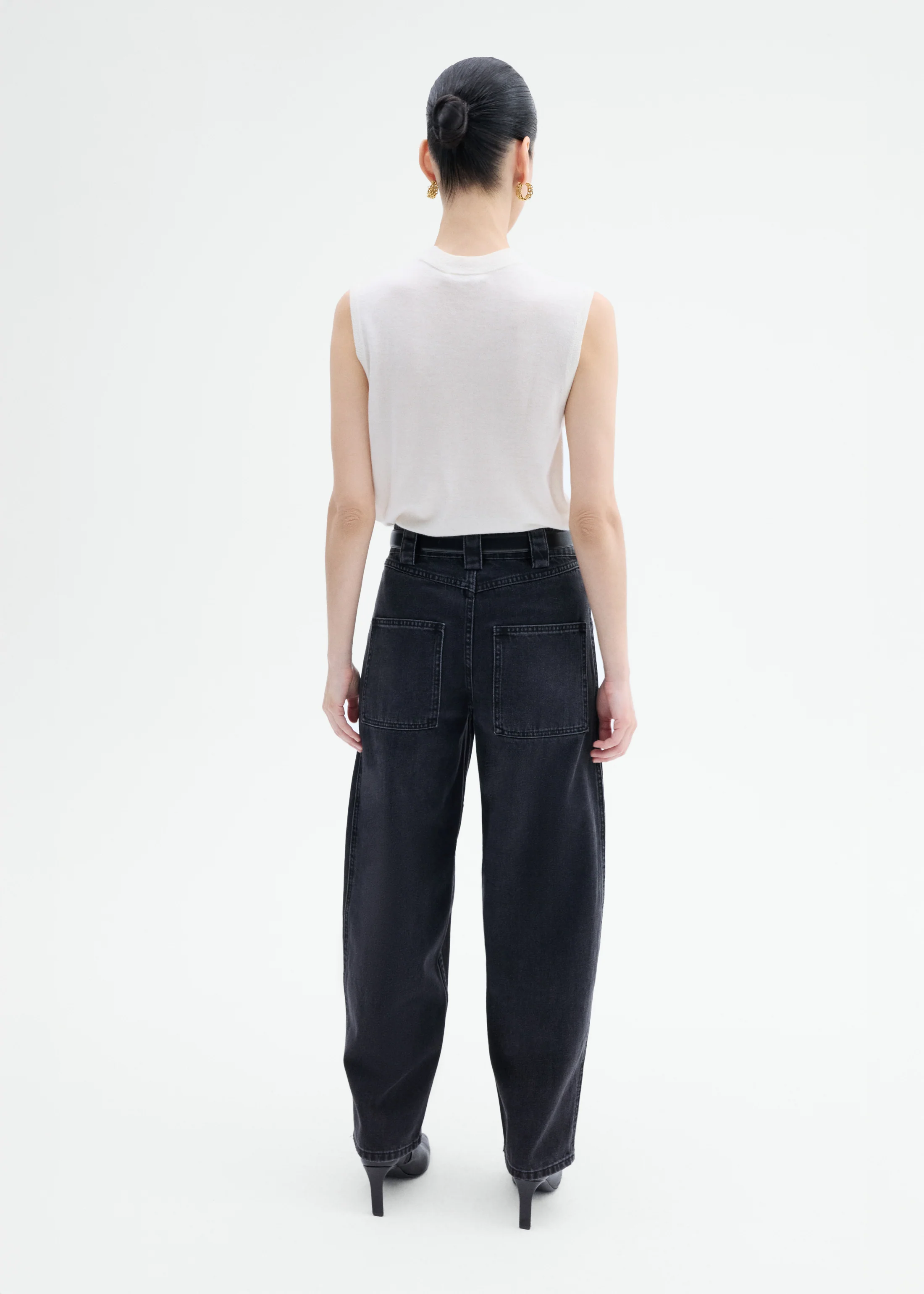 Denim Patch Pocket Jean - Black - Image 3