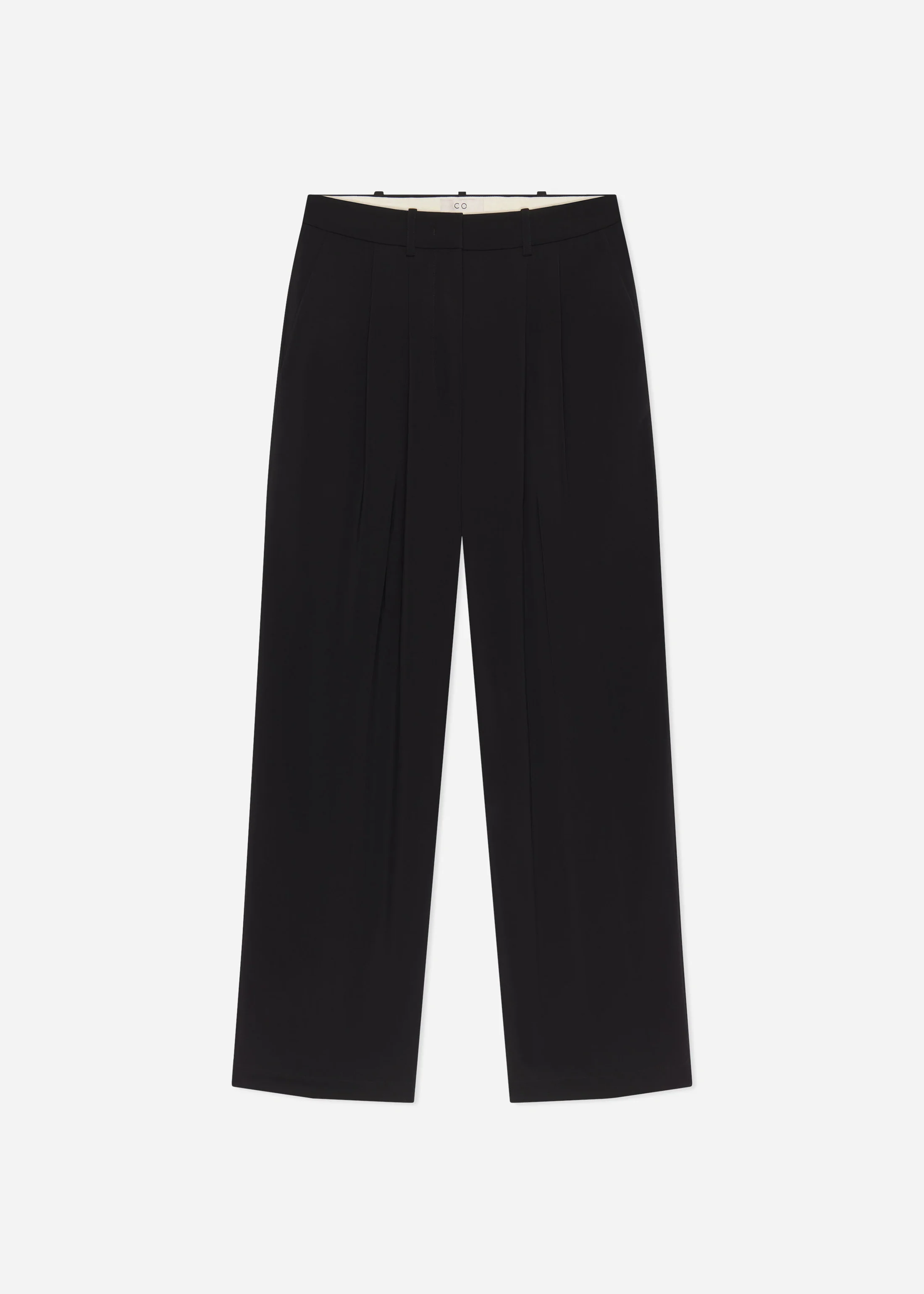 Pleat Front Trouser in Crepe - Black - Image 5