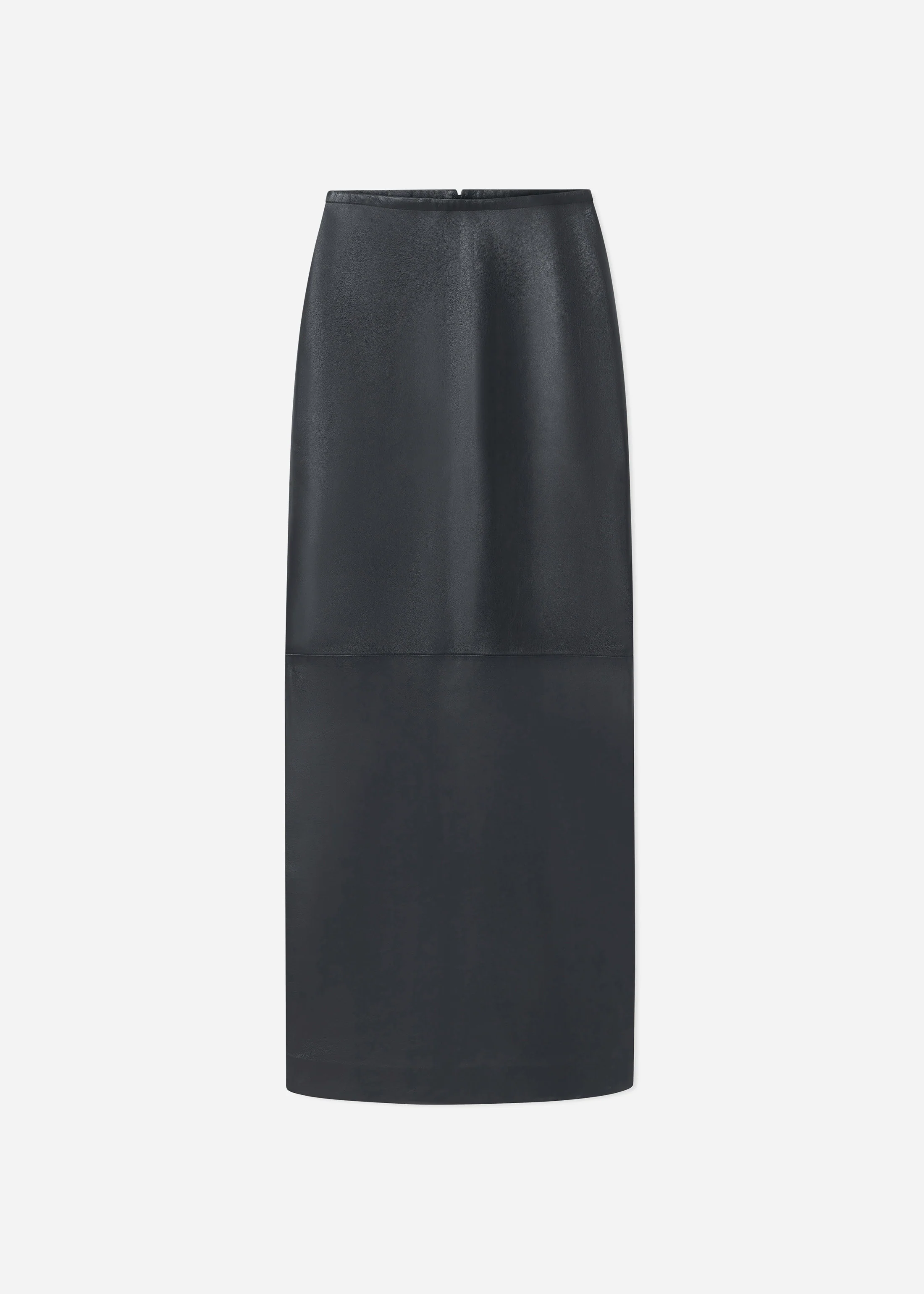 Full-Length Pencil Skirt in Leather - Chocolate - Image 3