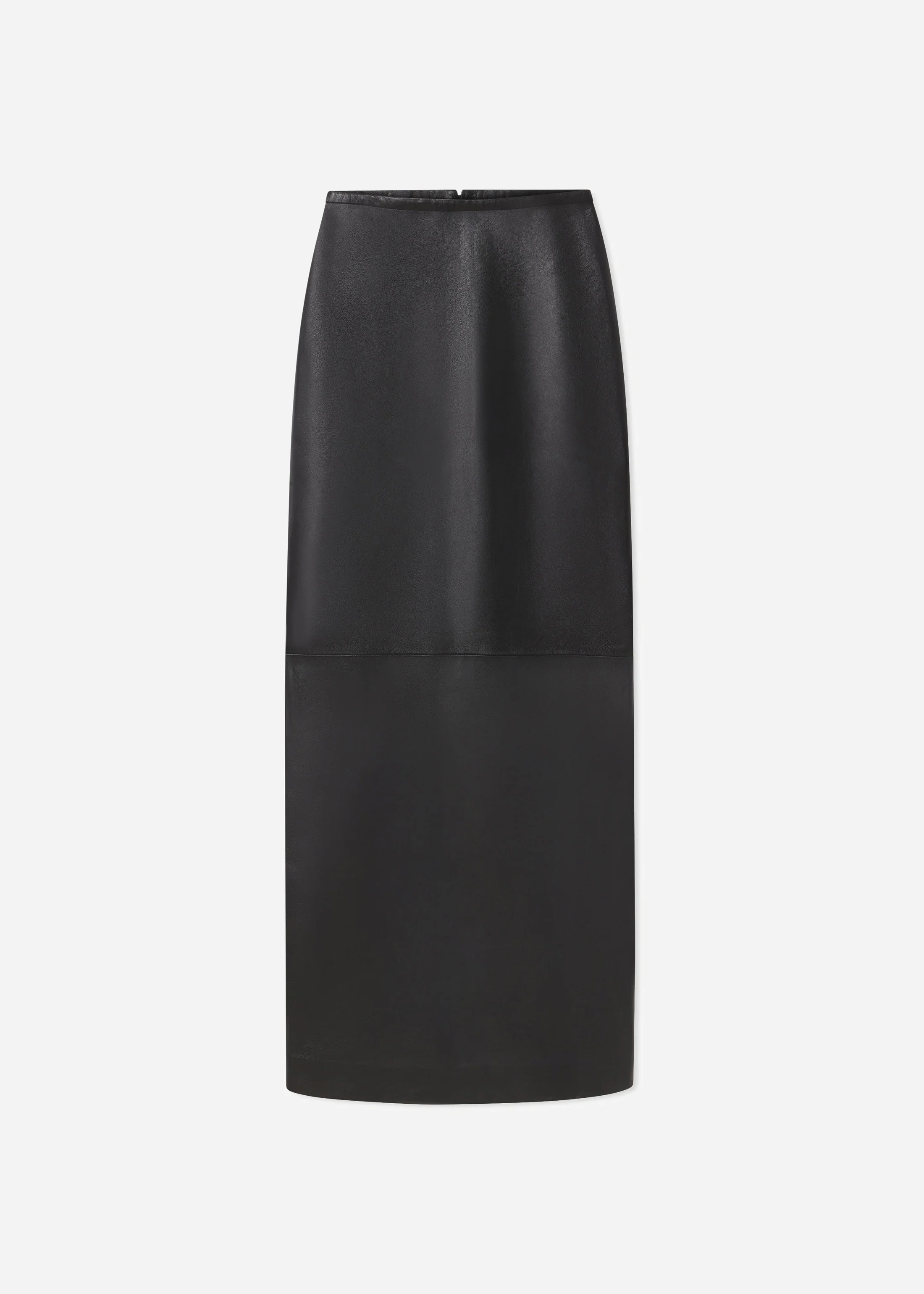 Full-Length Pencil Skirt in Leather - Black - Image 4