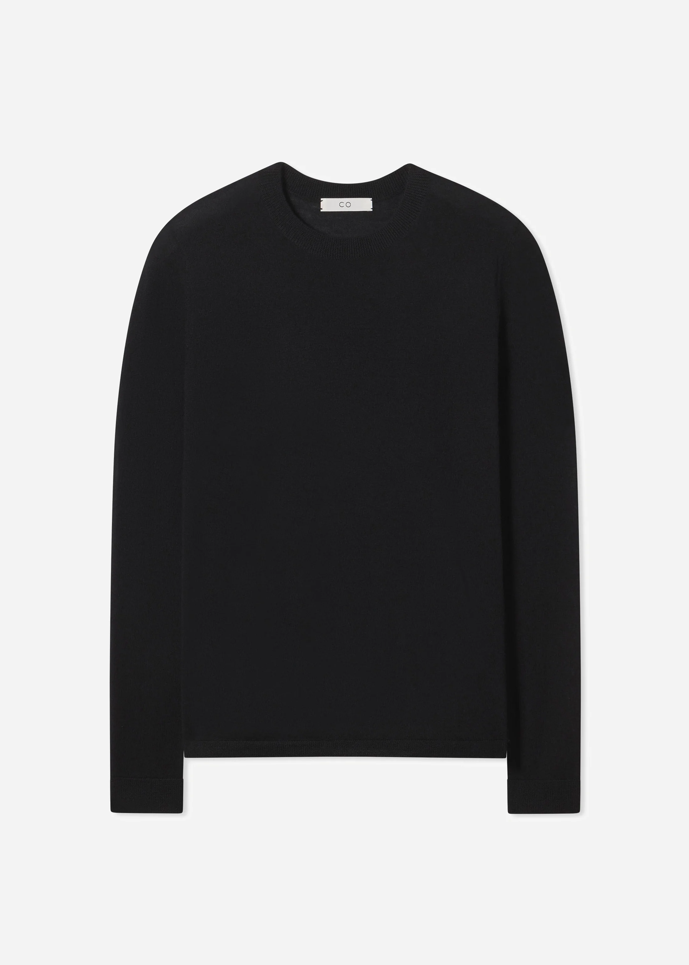 Long Sleeve Crew in Fine Cashmere - Black - Image 4