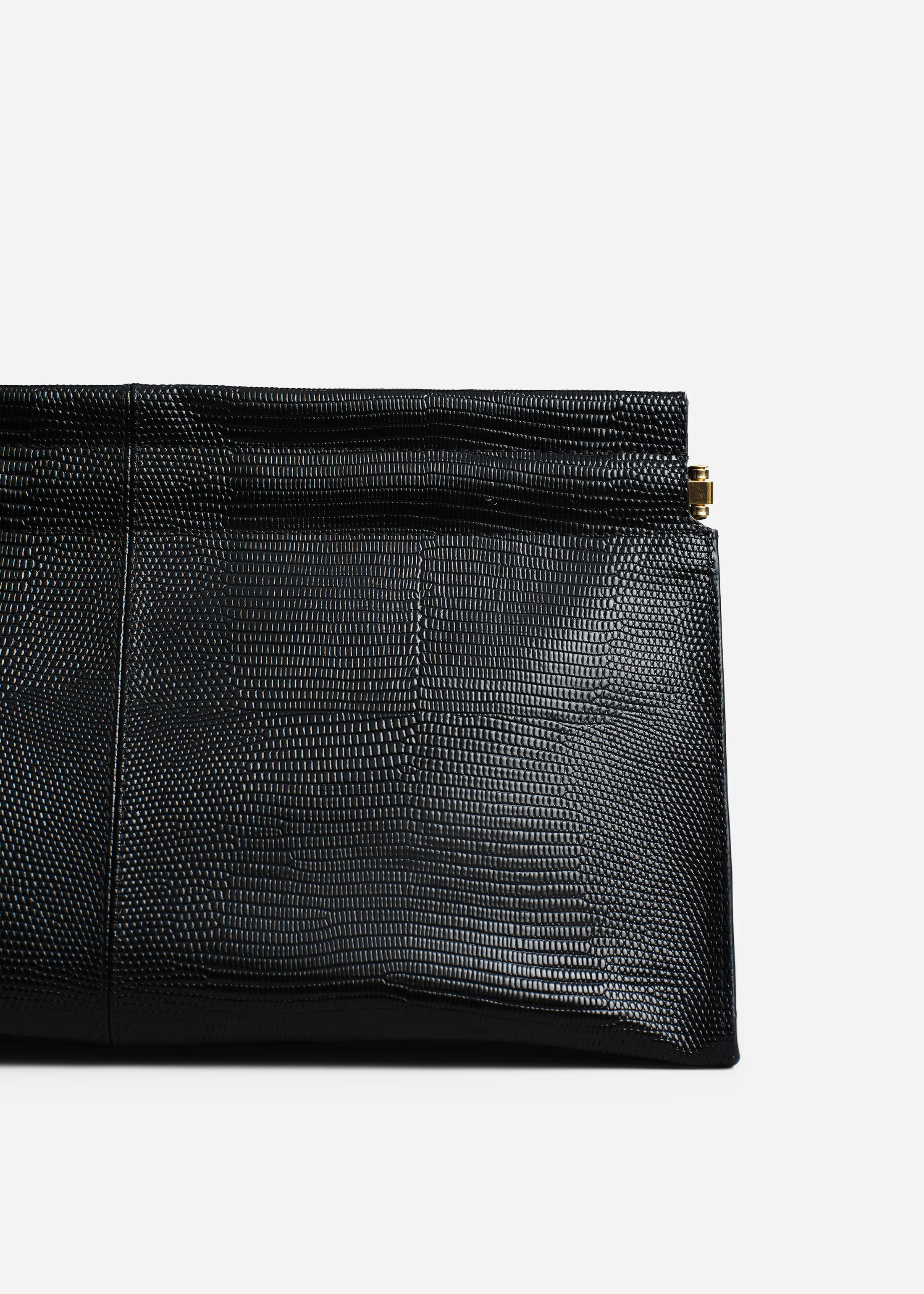 Large Leather Clutch in Black - Image 3