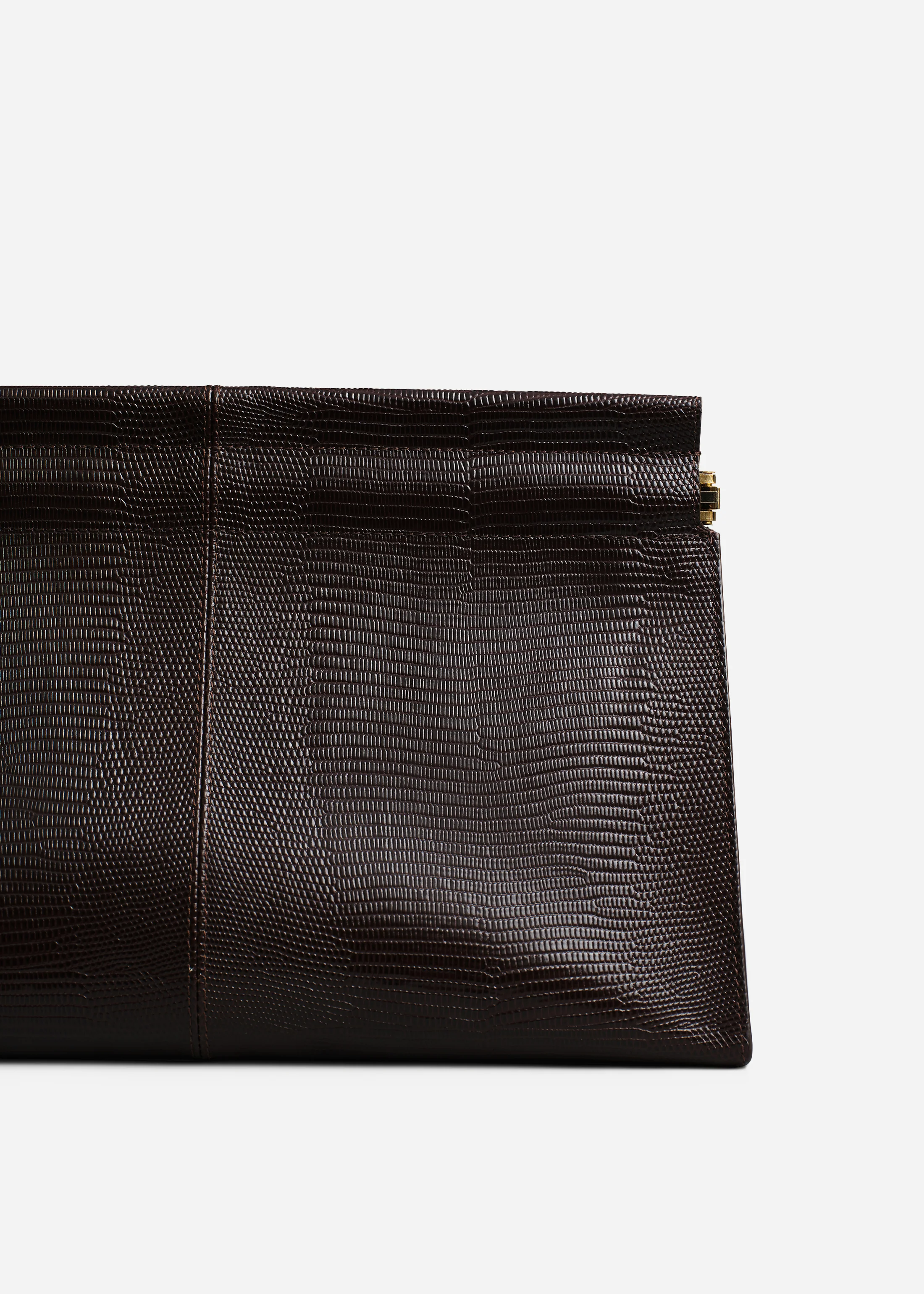 Large Leather Clutch - Espresso - Image 3