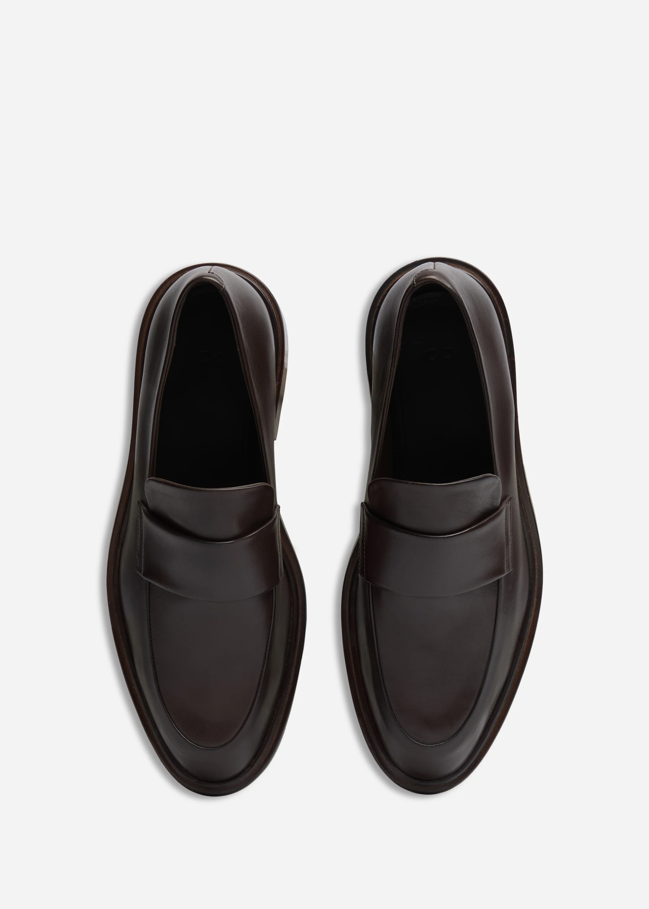 Moccasin Loafers in Calf Skin Leather - Chocolate - Image 3