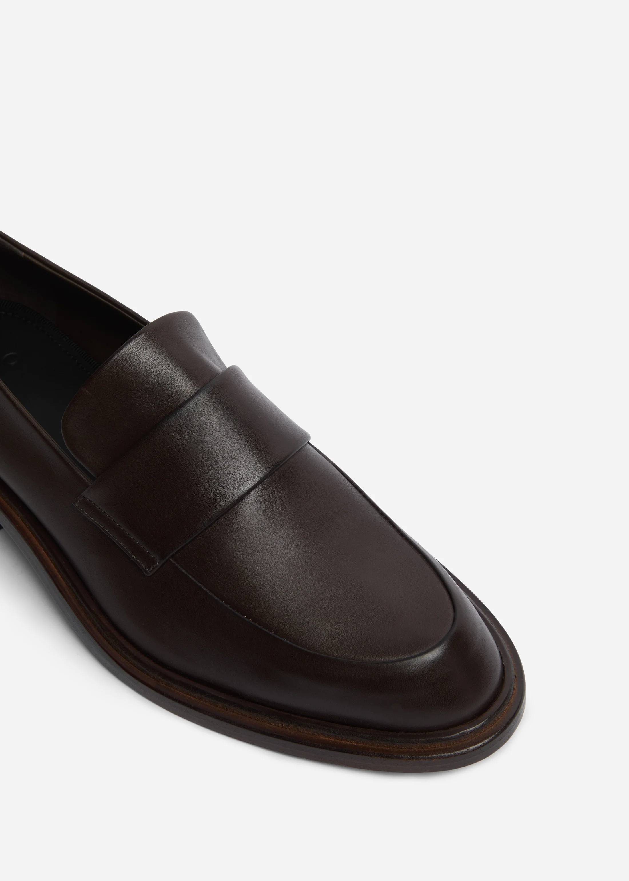 Moccasin Loafers in Calf Skin Leather - Chocolate - Image 4