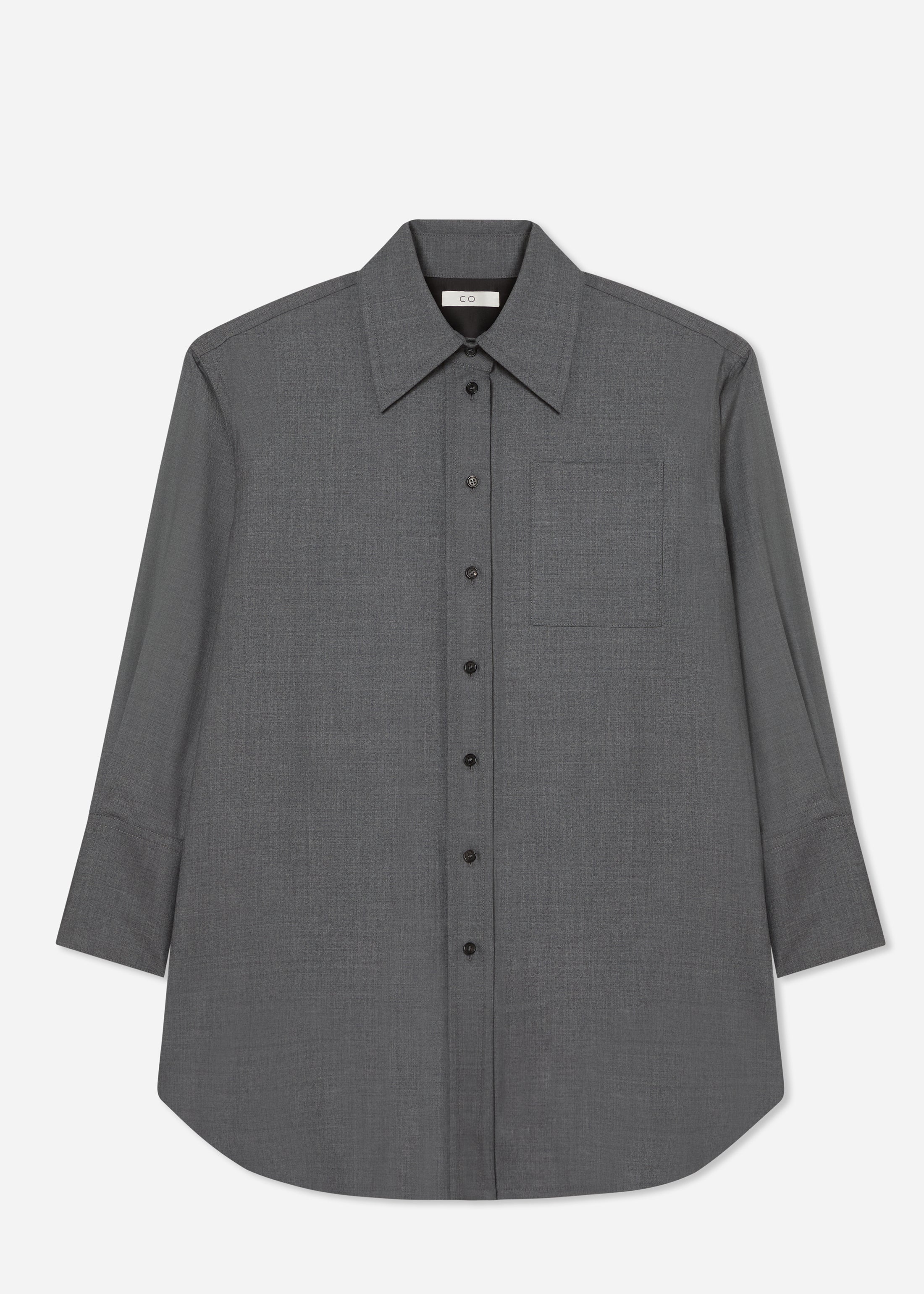 Overshirt in Melange Wool - Grey Melange - Image 6