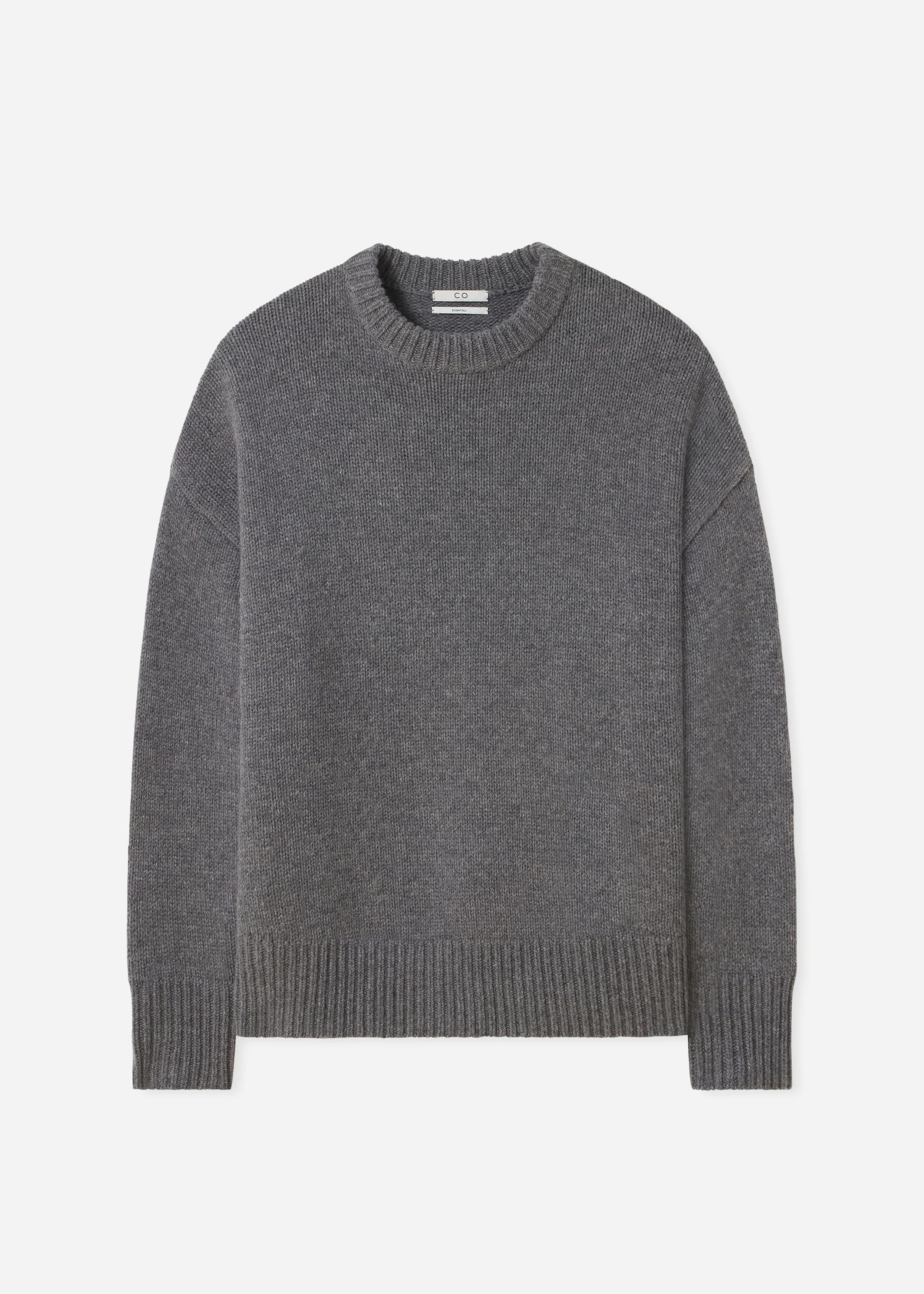 Boyfriend Crew Neck in Wool Cashmere - Grey - Image 4