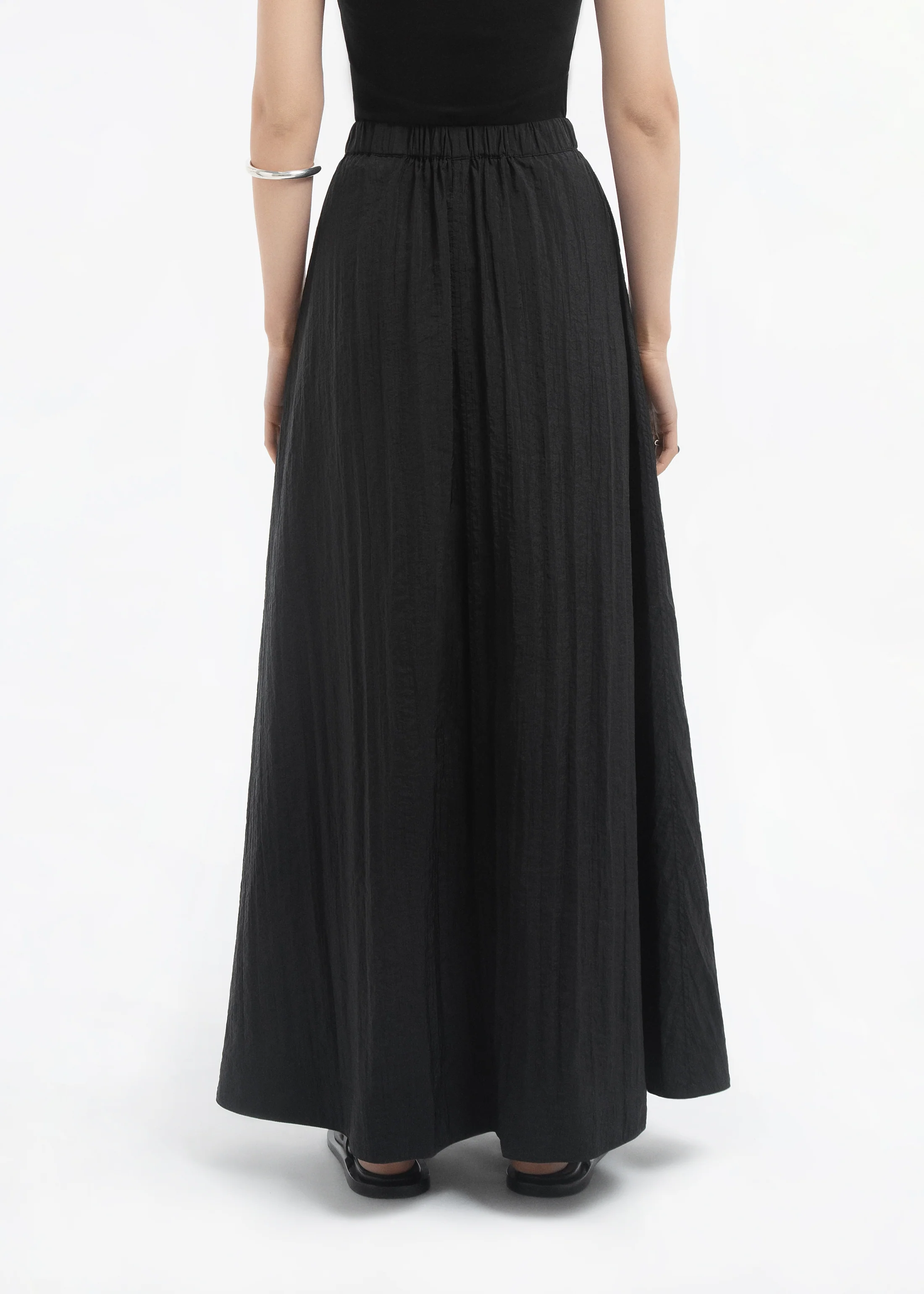 Parachute Skirt in Recycled Nylon - Black - Image 3