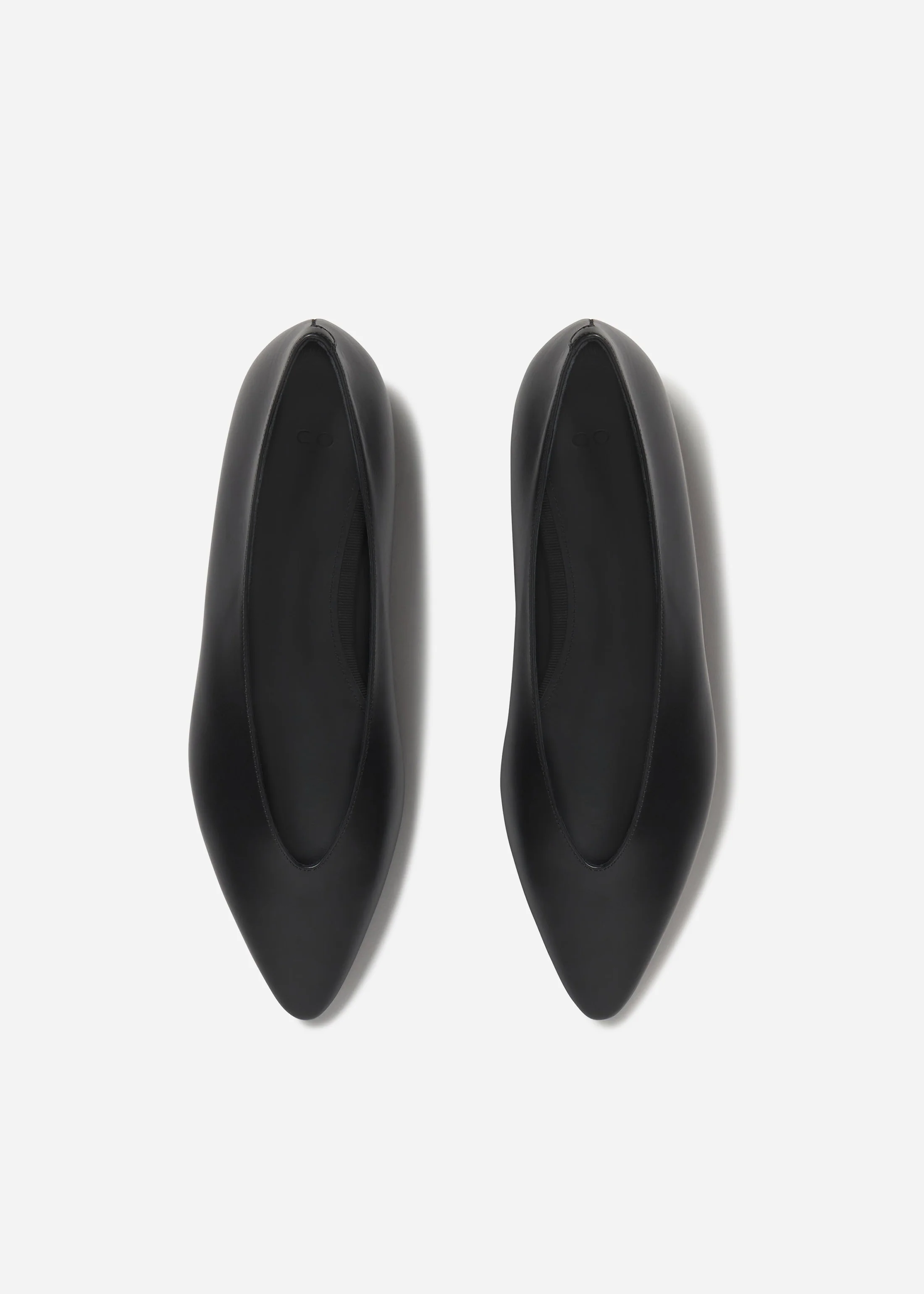 Pointed Ballerina Leather Flat in Black - Image 4