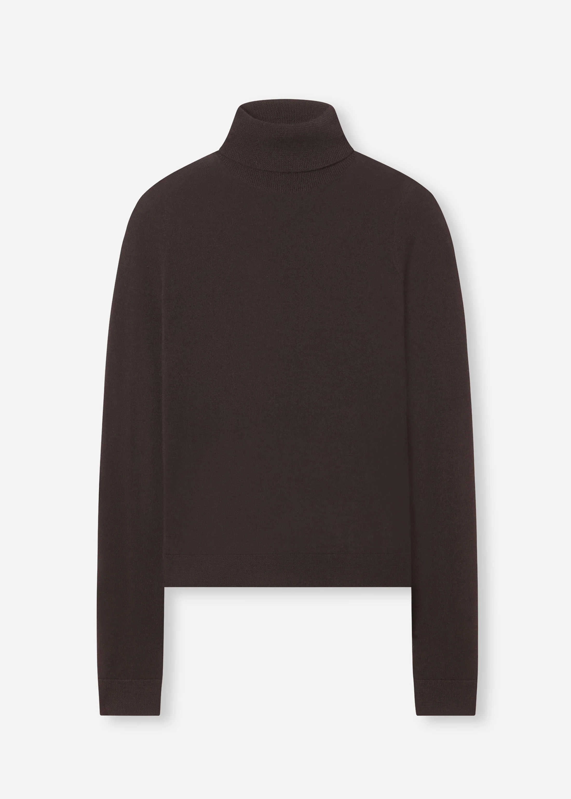 Slim Turtleneck in Fine Cashmere - Chocolate - Image 4