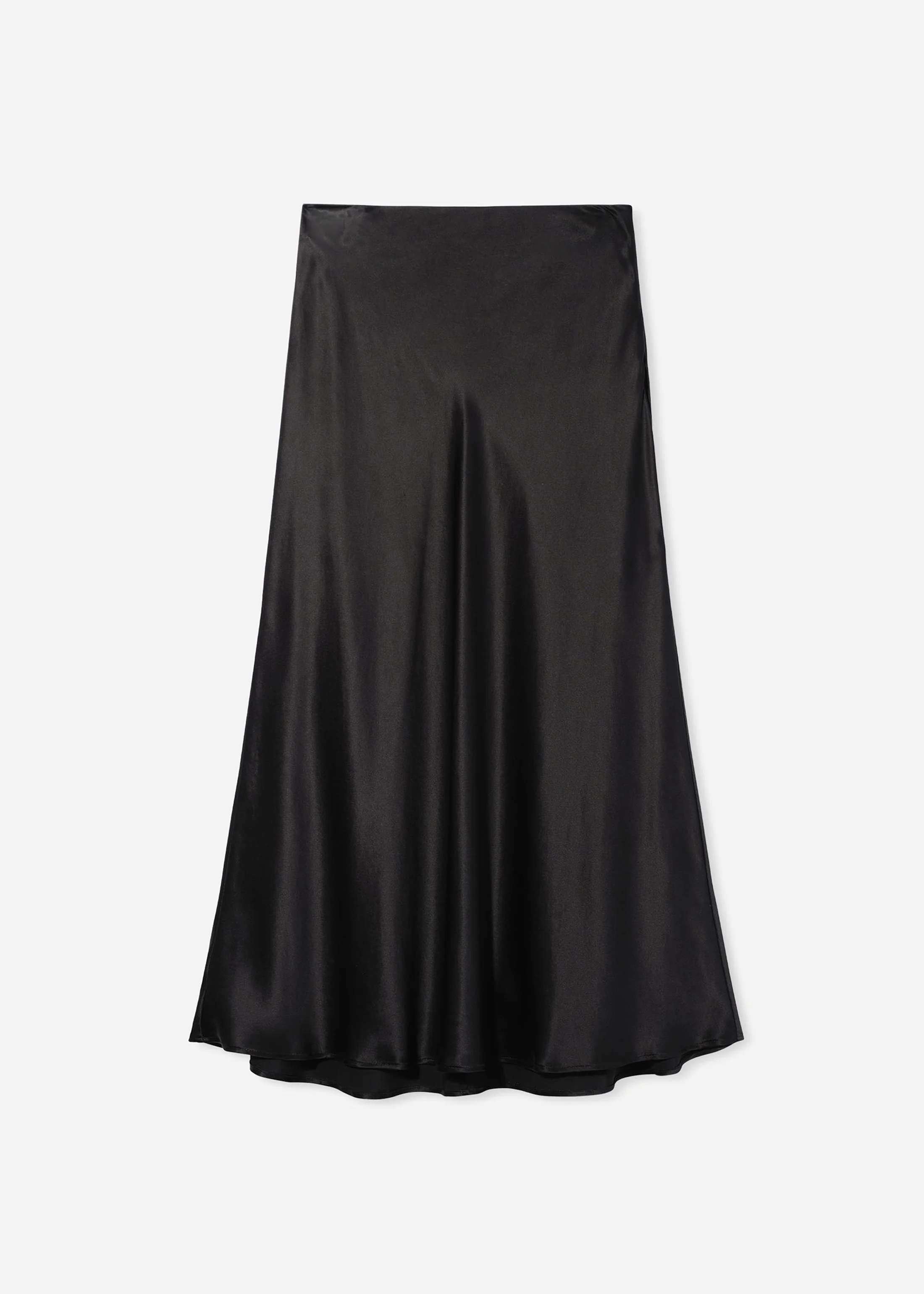 Bias Cut Slip Skirt in Silk - Black - Image 4