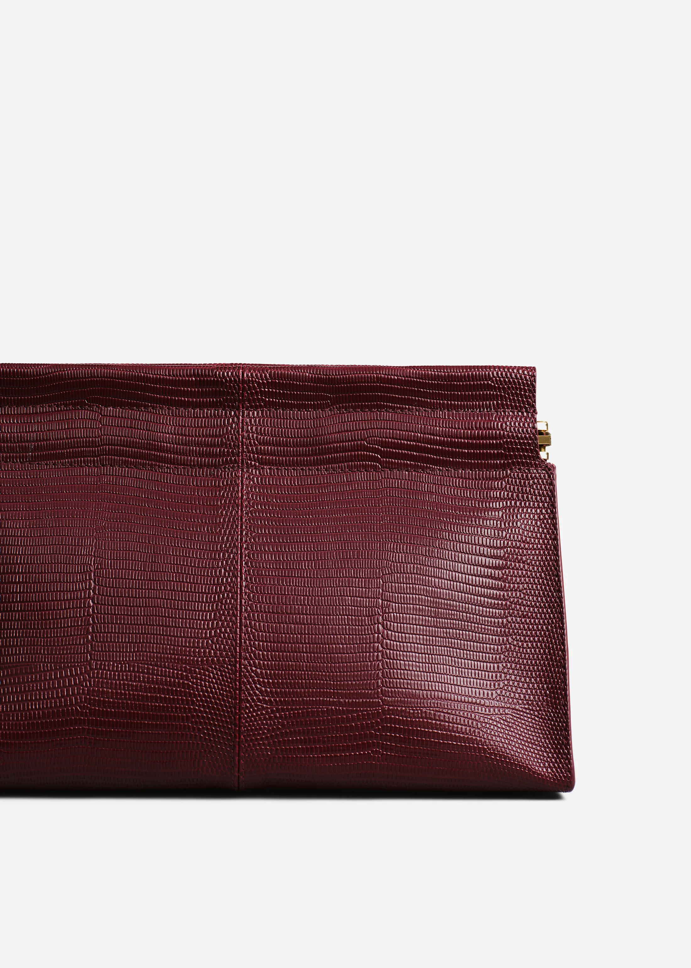 Small Leather Clutch - Burgundy - Image 3
