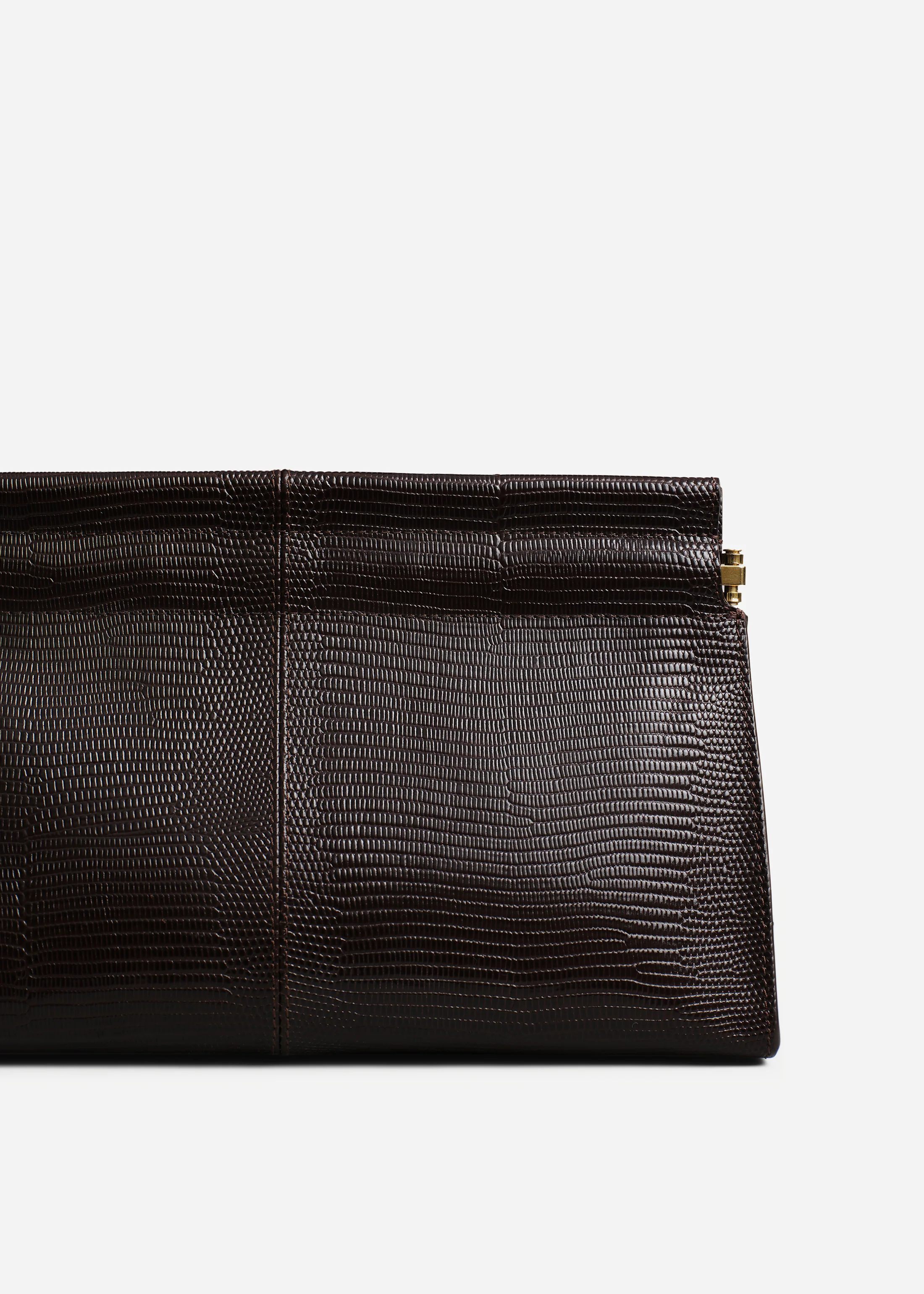 Small Leather Clutch - Espresso - Image 3