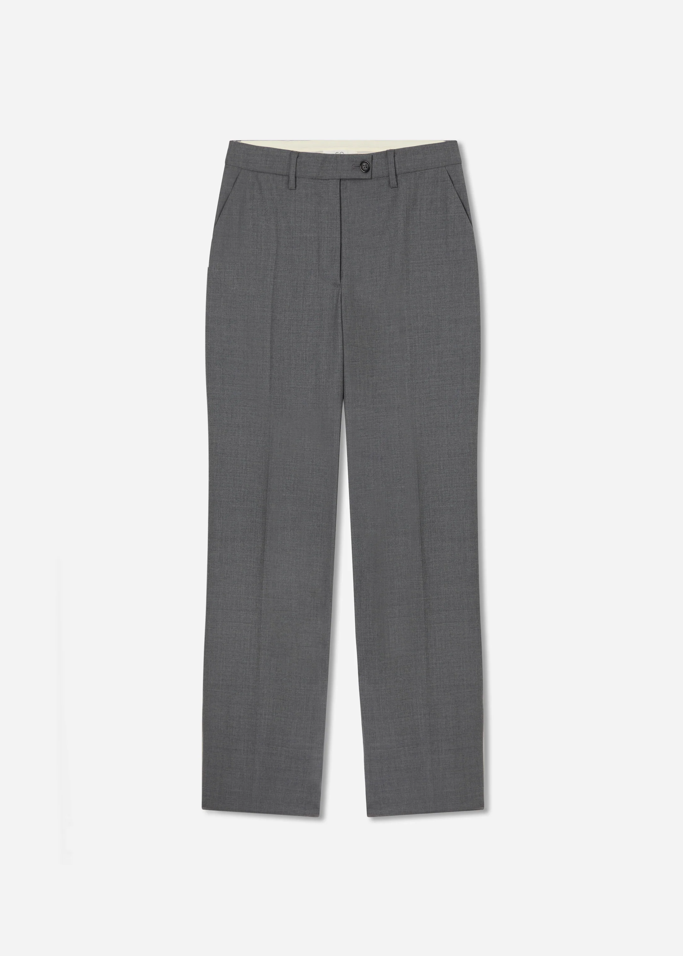 Tailored Straight Pant in Melange Wool - Grey Melange - Image 6