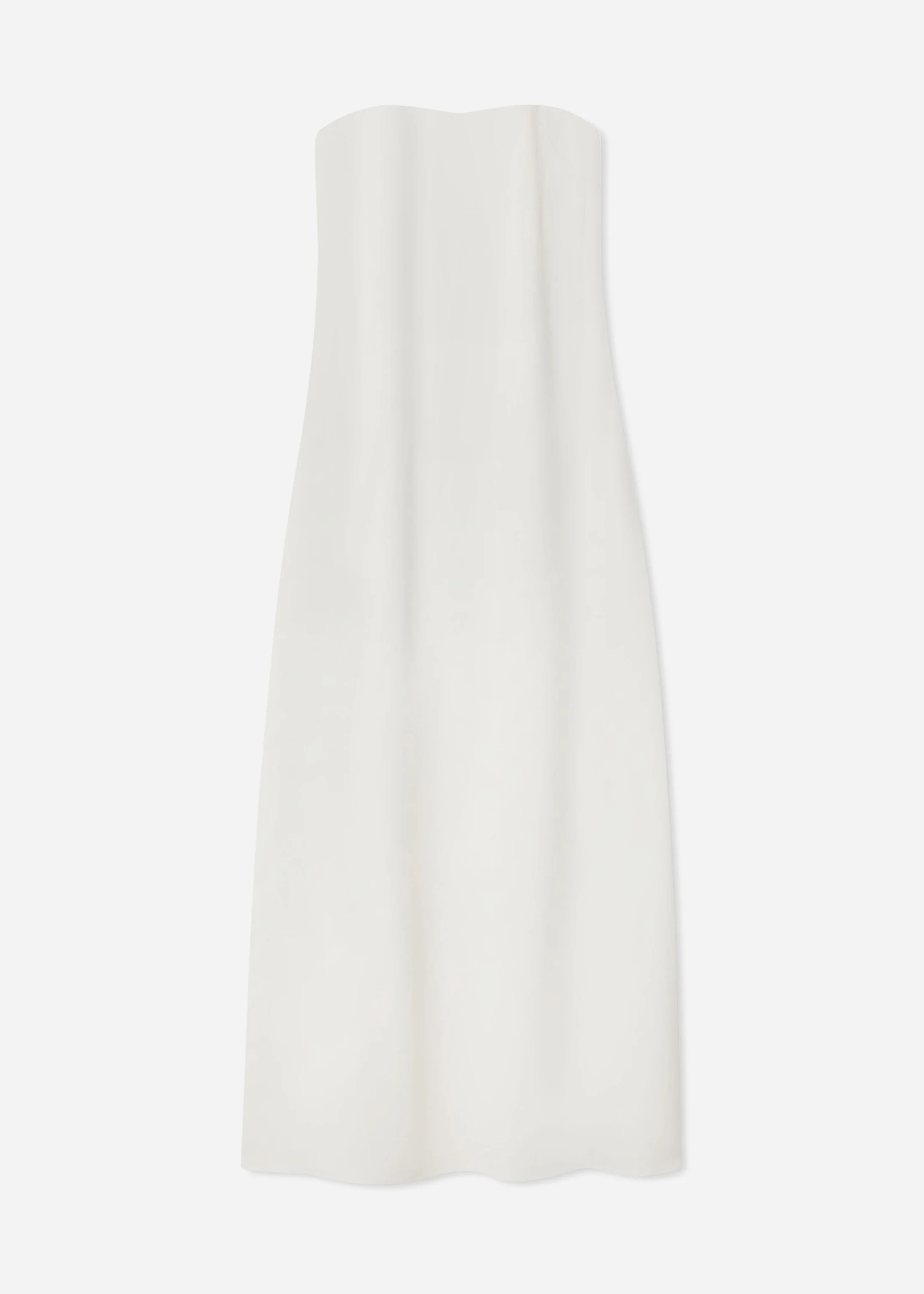 Strapless Column Dress in Viscose Crepe - Ivory - Image 4