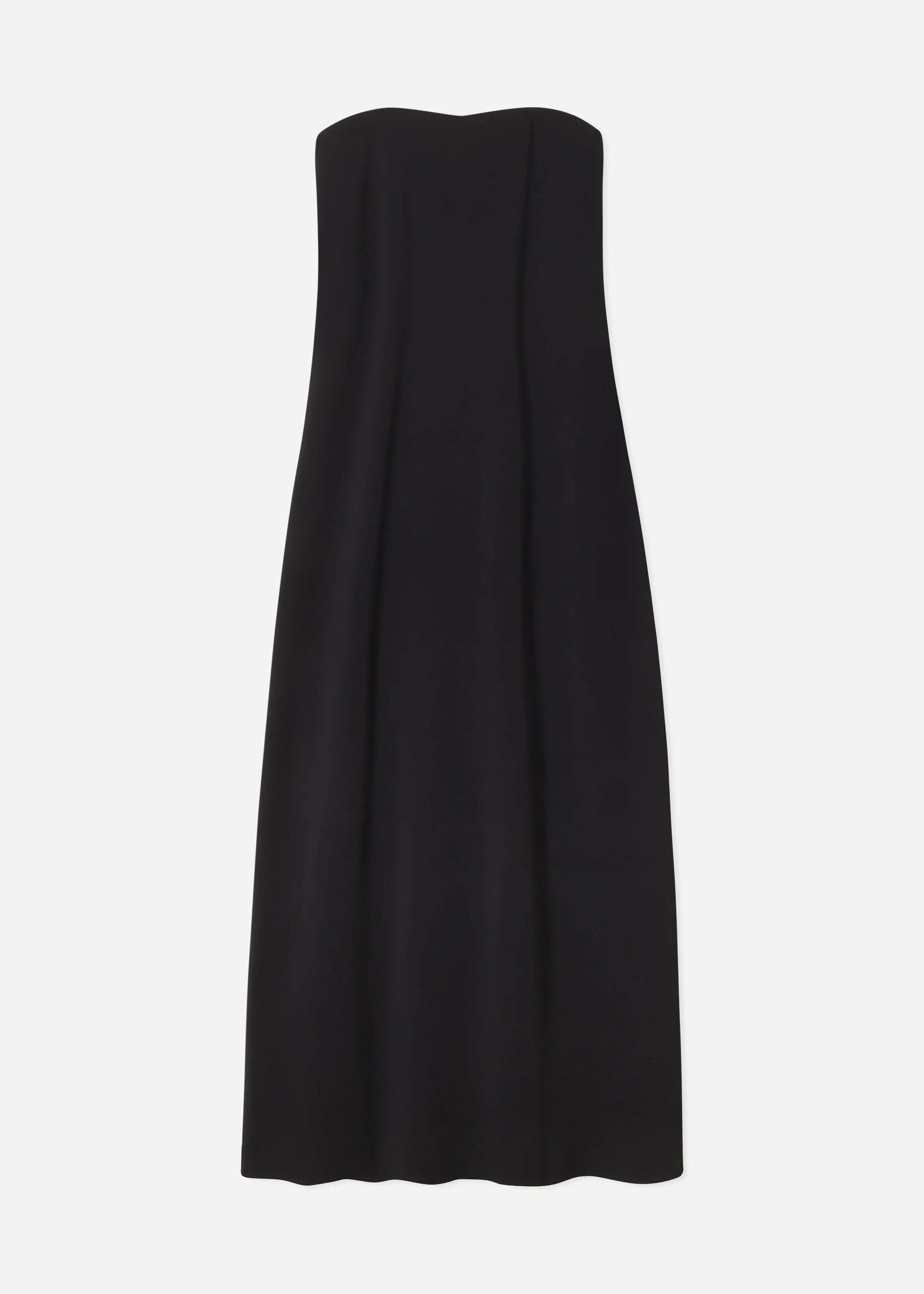 Strapless Column Dress in Viscose Crepe - Black - Image 4