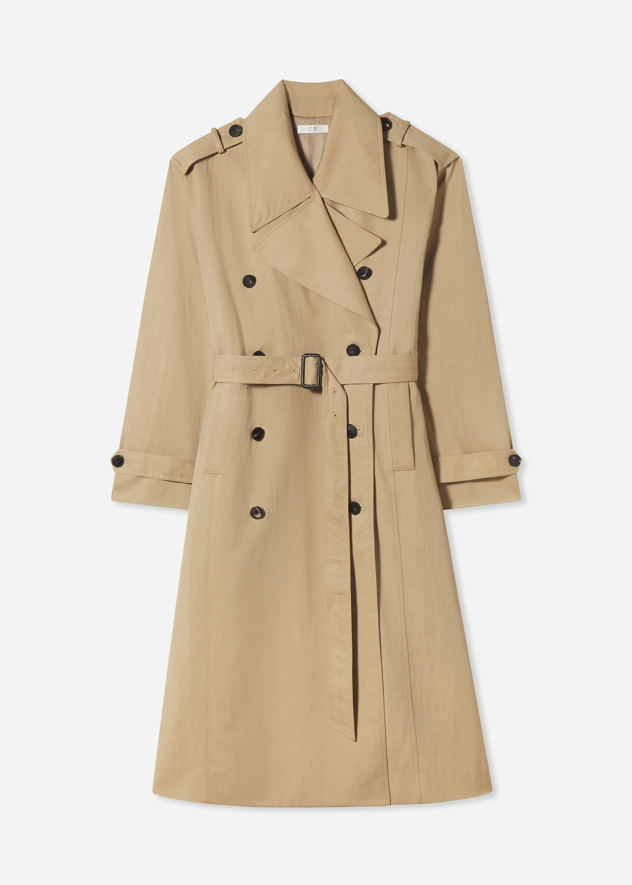 Oversized Trench in Cotton Twill - Camel - Image 4