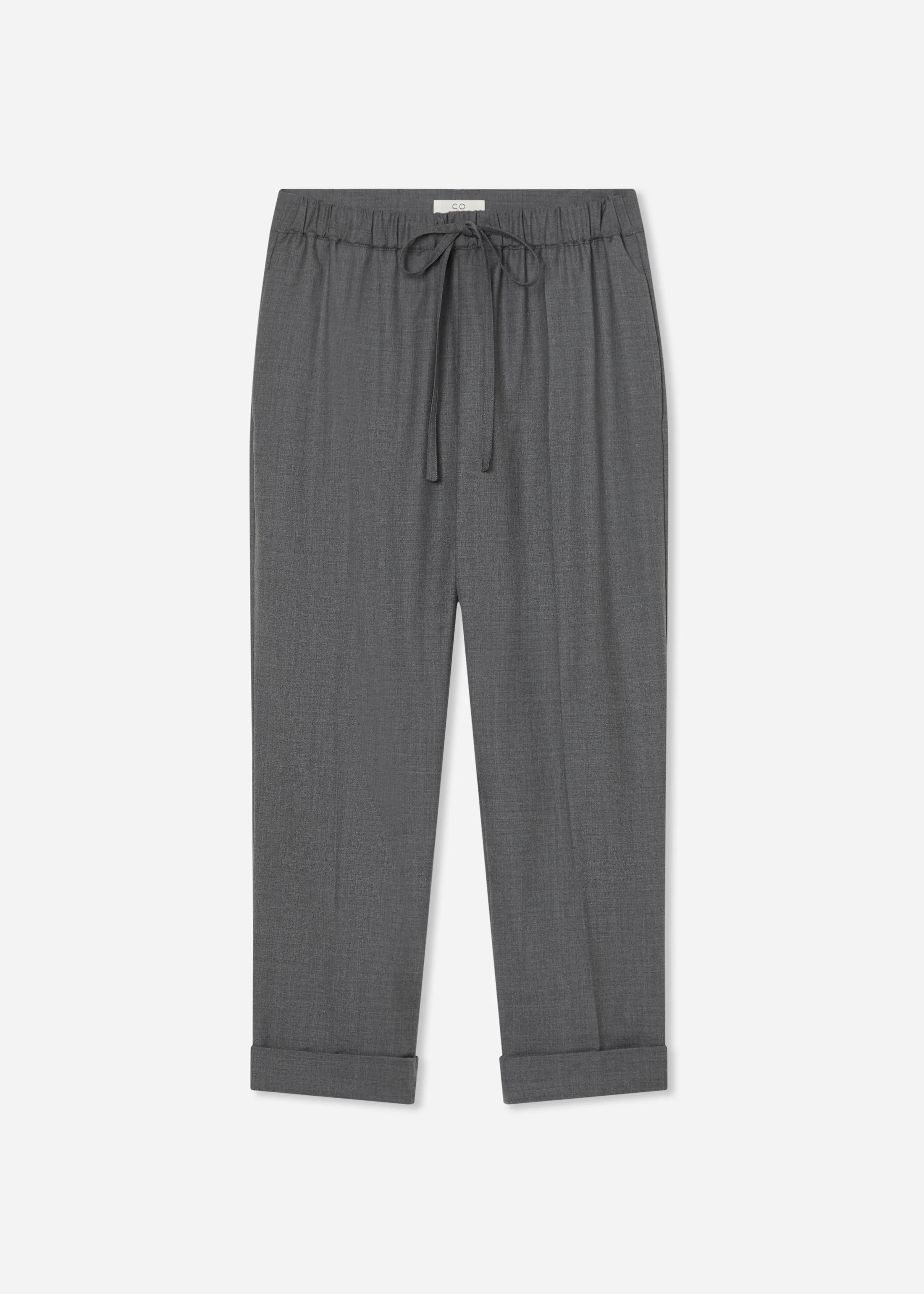 Turn Up Cuff Jogger in Melange Wool - Grey Melange - Image 6