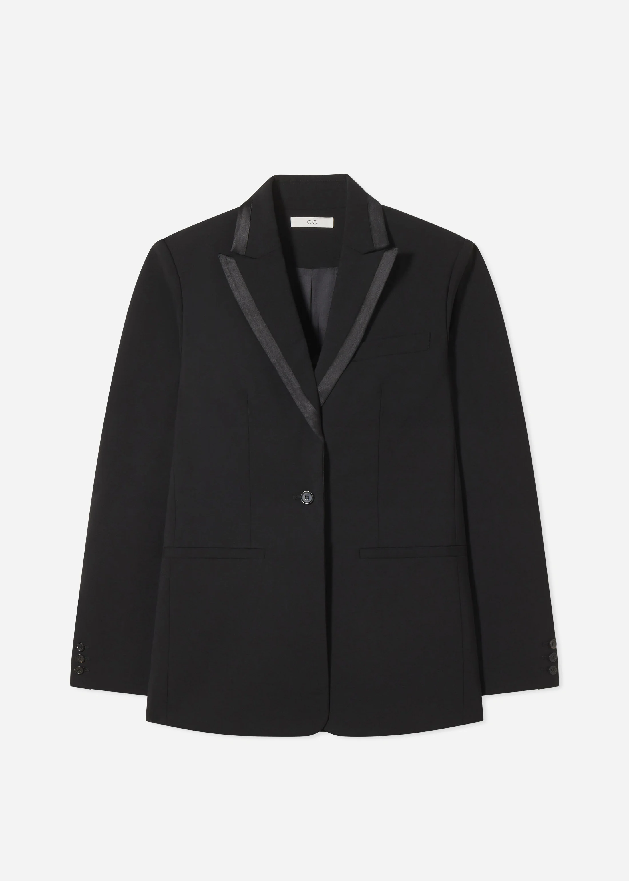 Tuxedo Jacket in Wool and Silk - Black - Image 8