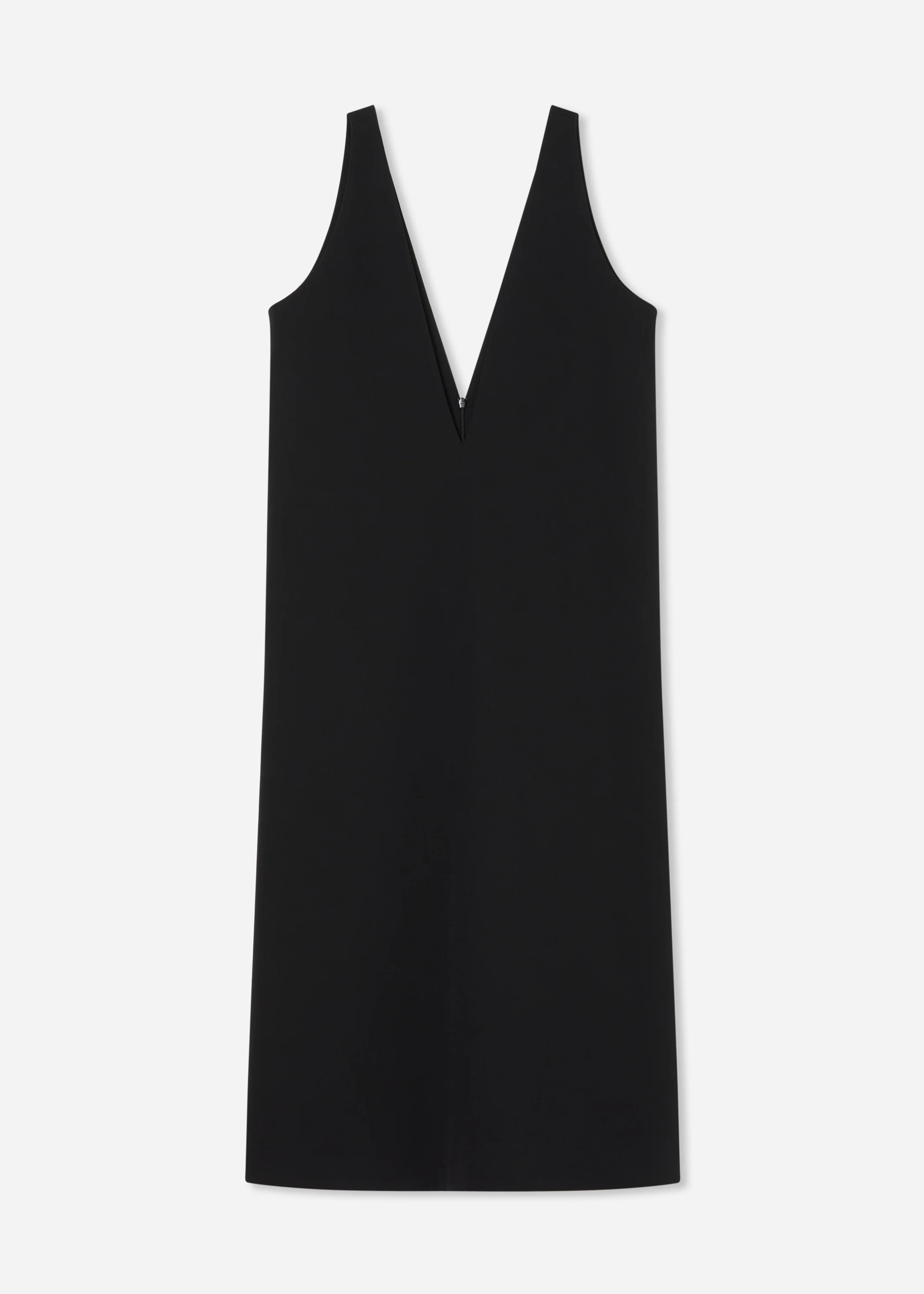 V-Neck Dress in Cotton - Black - Image 4