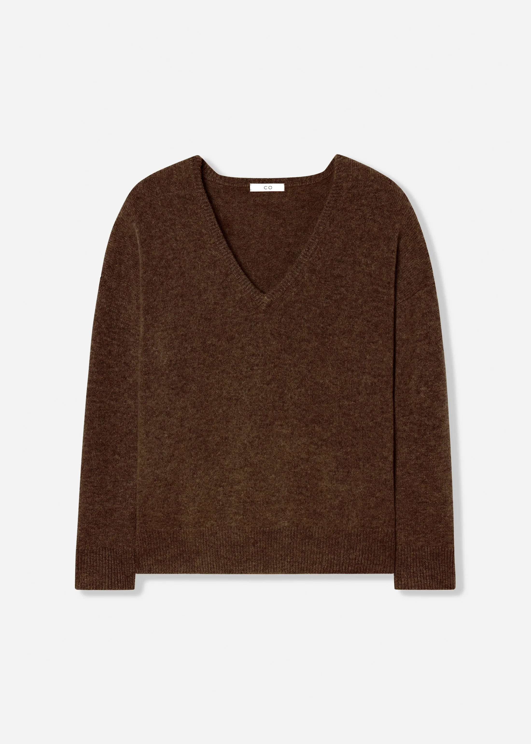 V-Neck Sweater in Cashmere - Brown - Image 5